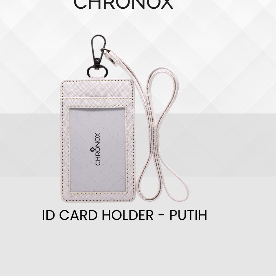 

Best! Chronox ID Card Holder SAFFIANO Fiber Pria Wanita Gantungan Kartu ン