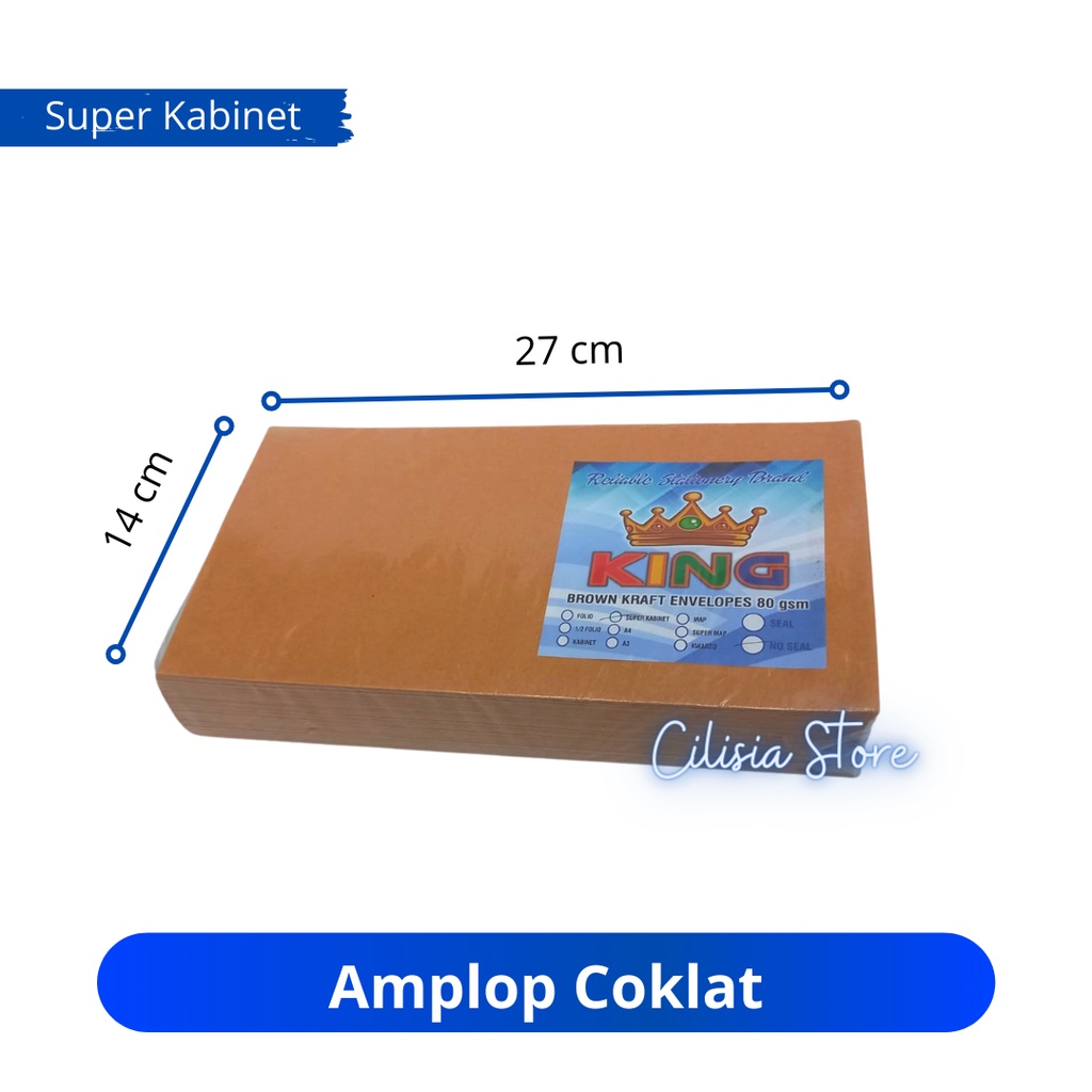 

Amplop Coklat super kabinet 80gsm 27x14cm Amplop super kabinet [Pack]
