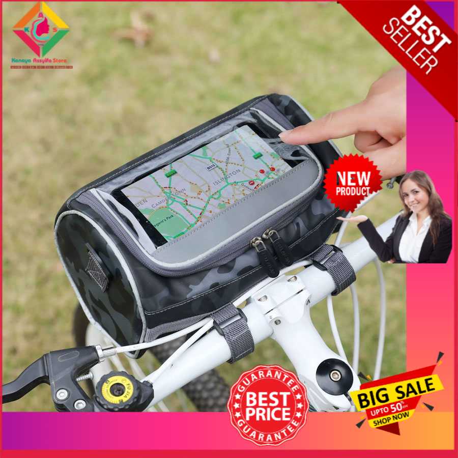 Tas Sepeda mtb lipat Roadbike / Tas Sepeda Stang Depan Case Smartphone Waterproof 7.5 Inch - AZ055