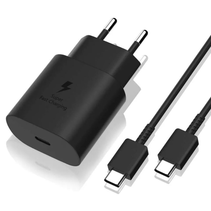 samsung 25w 25 watt super fast charging travel adapter Note 10 20 S10 S20 plus pro Type C to Type C Batok Kabel Adapter Travel