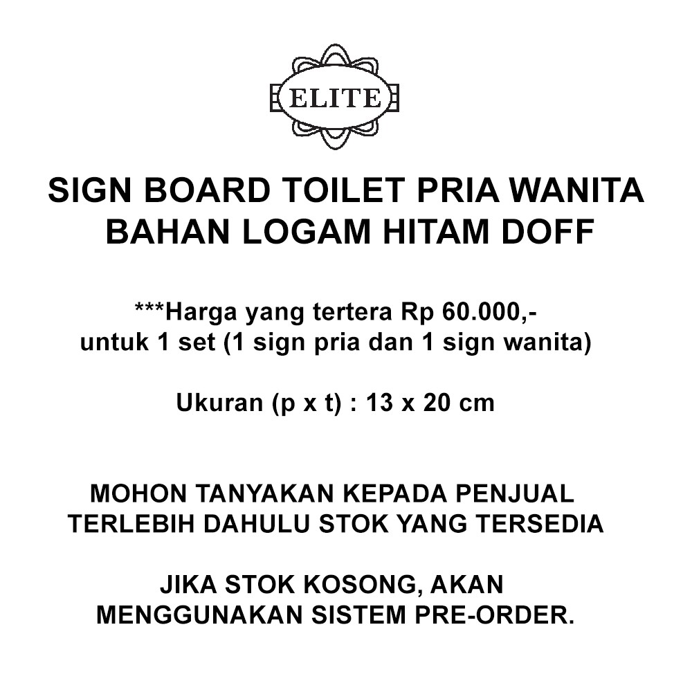 Sign Board Toilet Pria Wanita Bahan Logam Hitam Doff Shopee Indonesia