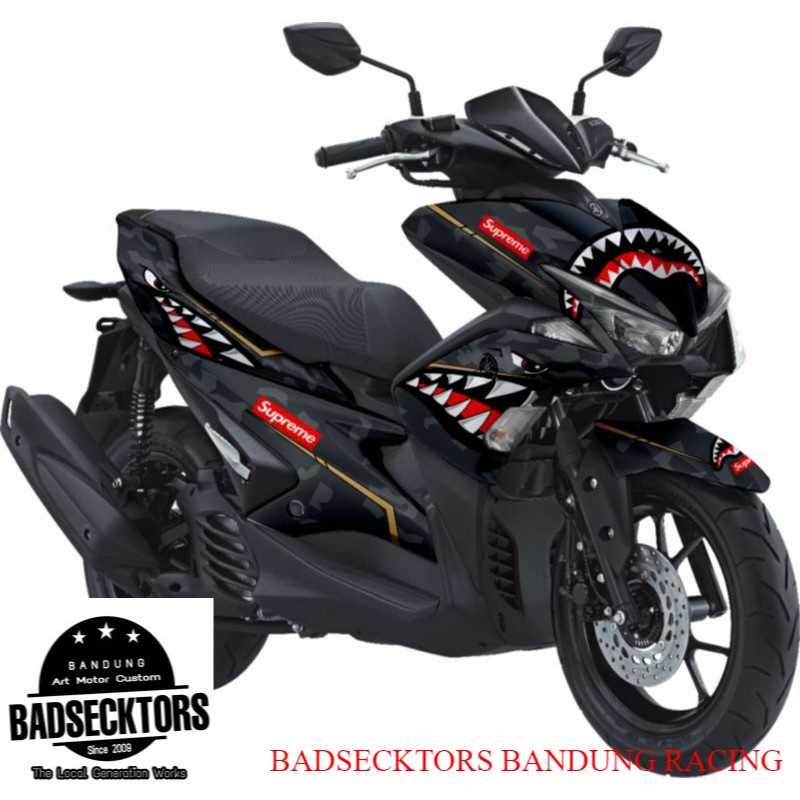 DECAL AEROX FULL BODY BLACK BAPE motip keren