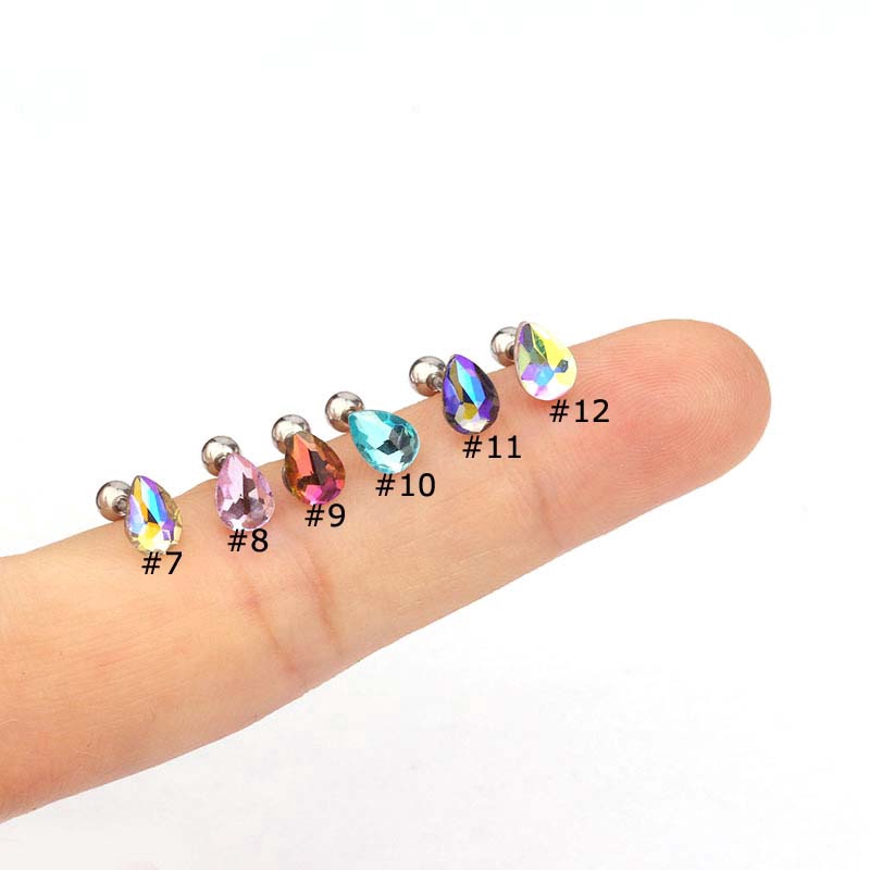 1piece Tragus Piercng Daith Earrings Stainelss Steel with Cyrstal