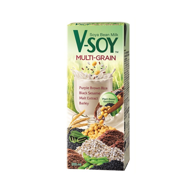 V-Soy Susu Kedelai Multi Grain (VSoy Milk Non GMO) 200ml