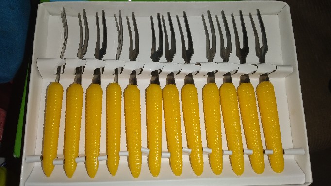 12pcs Garpu Jagung Kecil/ Cake Fork -  Fruit & Cakes Little Fork