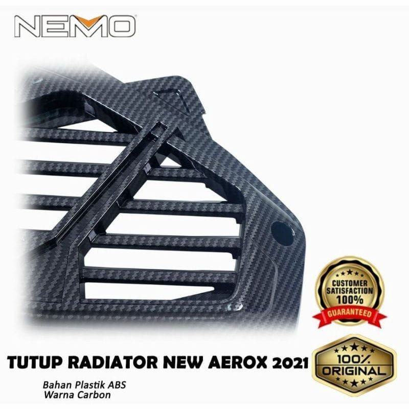 COVER TUTUP RADIATOR KARBON AEROX NEW CONNECTED 155 2020 NEW KARBON NEMO