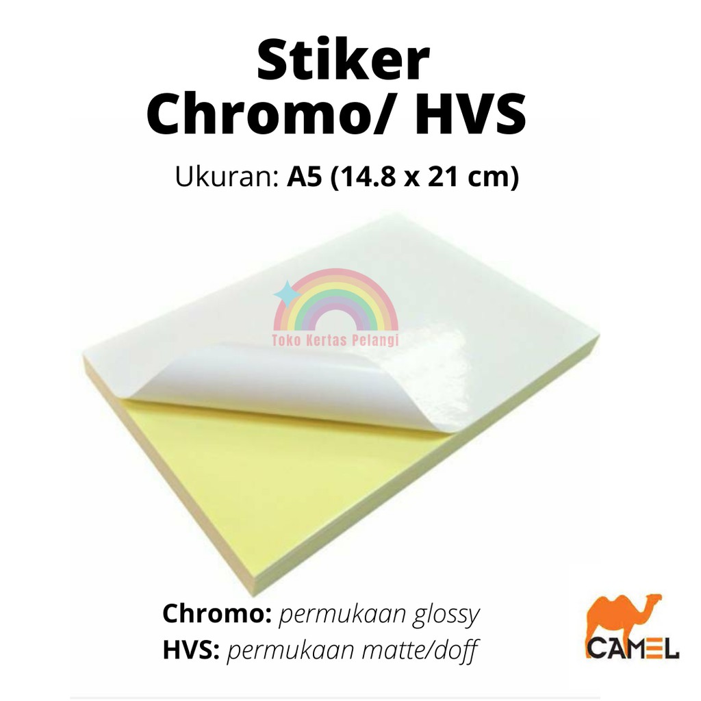 

Stiker/ Label Chromo/HVS Ukuran A5 (14.8 x 21 cm)