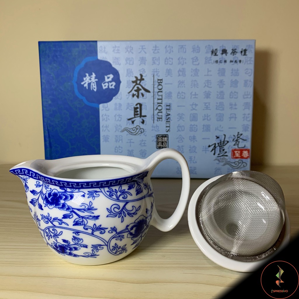 Teko 330ml  + 6 cangkir teh keramik blue &amp; white chinese tea set [705]