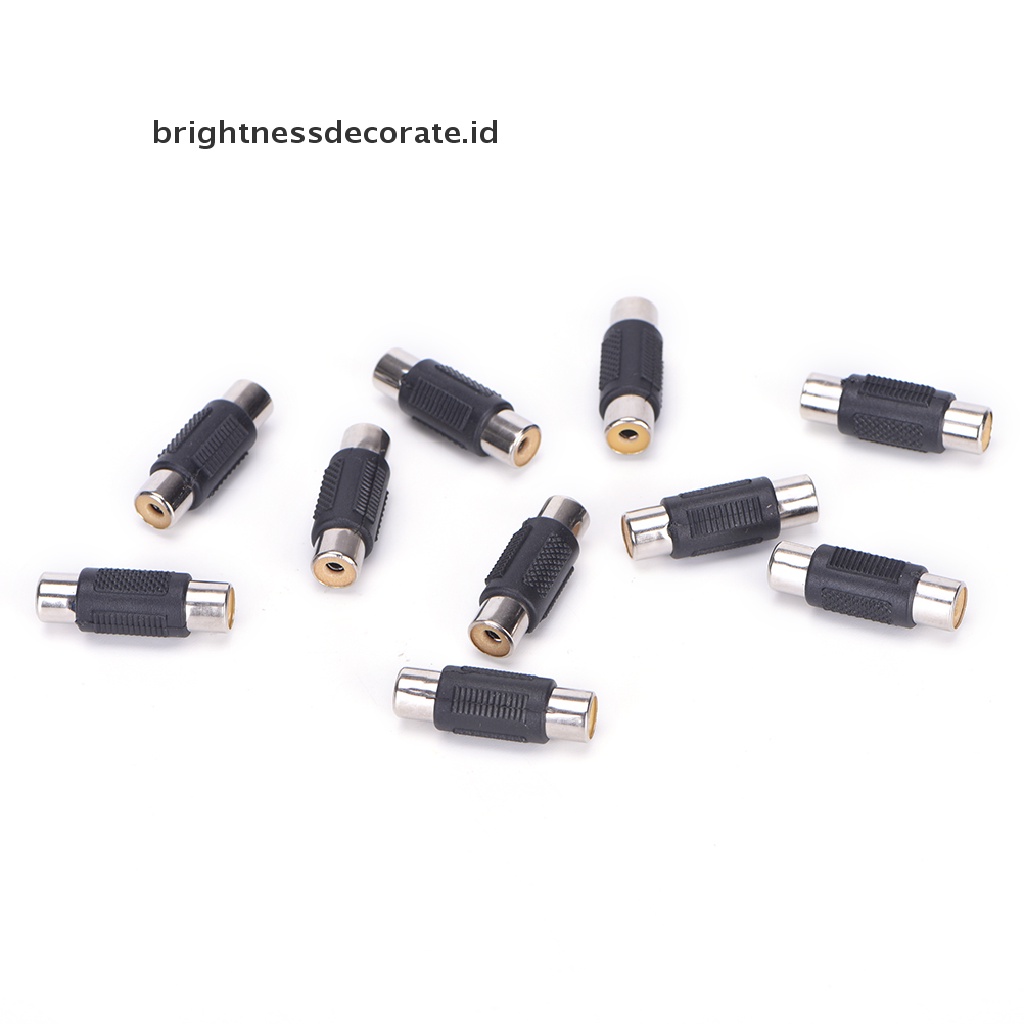 (Birth) 10pcs Adapter Kabel Audio Video Av Rca Female Ke Female