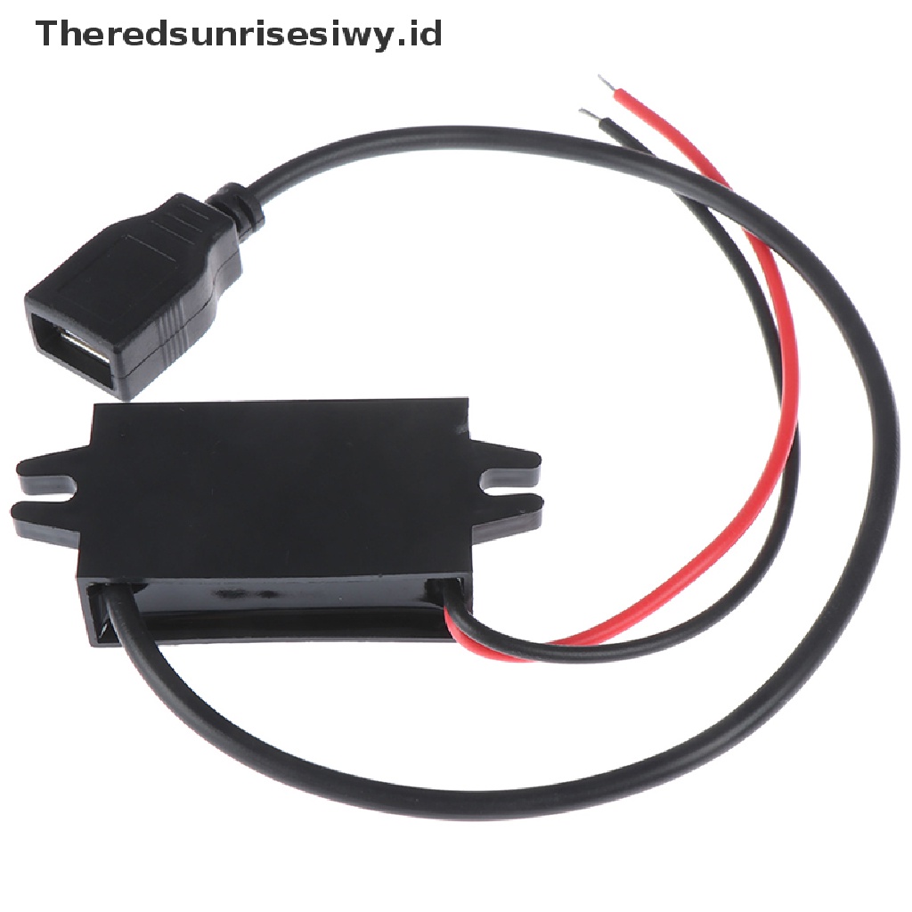 (Theredsunrisesiwy.Id) 1pc Adapter Konverter Power Step Down Usb 12v Ke 5v Dc