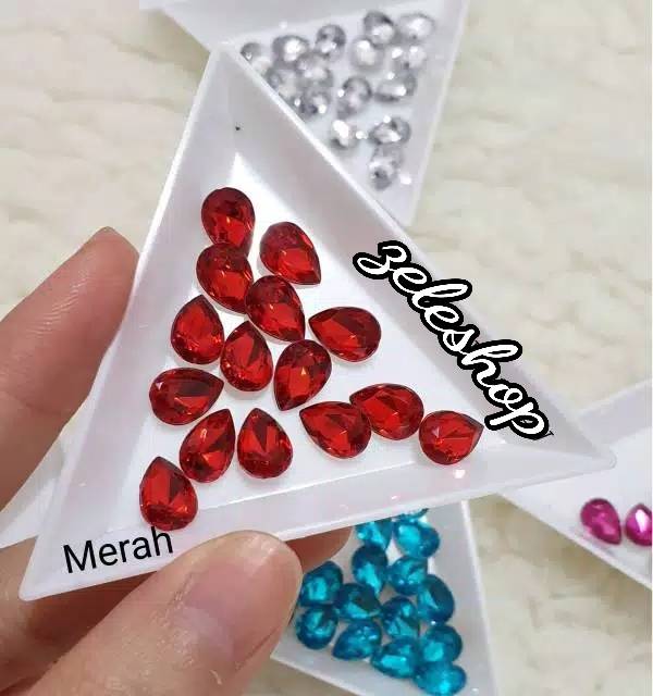 TEARDROP MINI CRYSTAL SIZE 7*10mm / HIASAN TASBIH DIGITAL/NAIL ART/DECOCASE