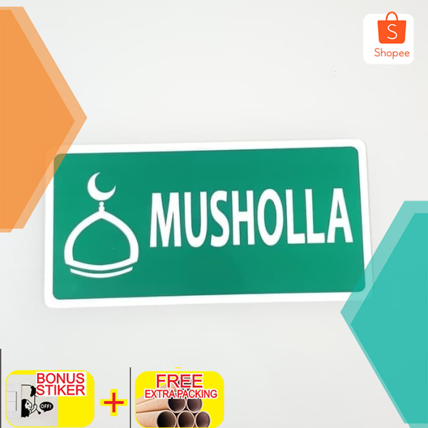 

Plang Papan Rambu Musholla Akrilik Acrylic 30x15 cm Keren