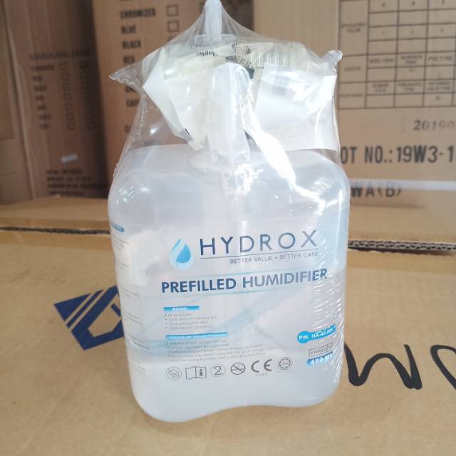 Hydrox PreFilled Humidifier  Gea  Cairan sterile Untuk Oksigen