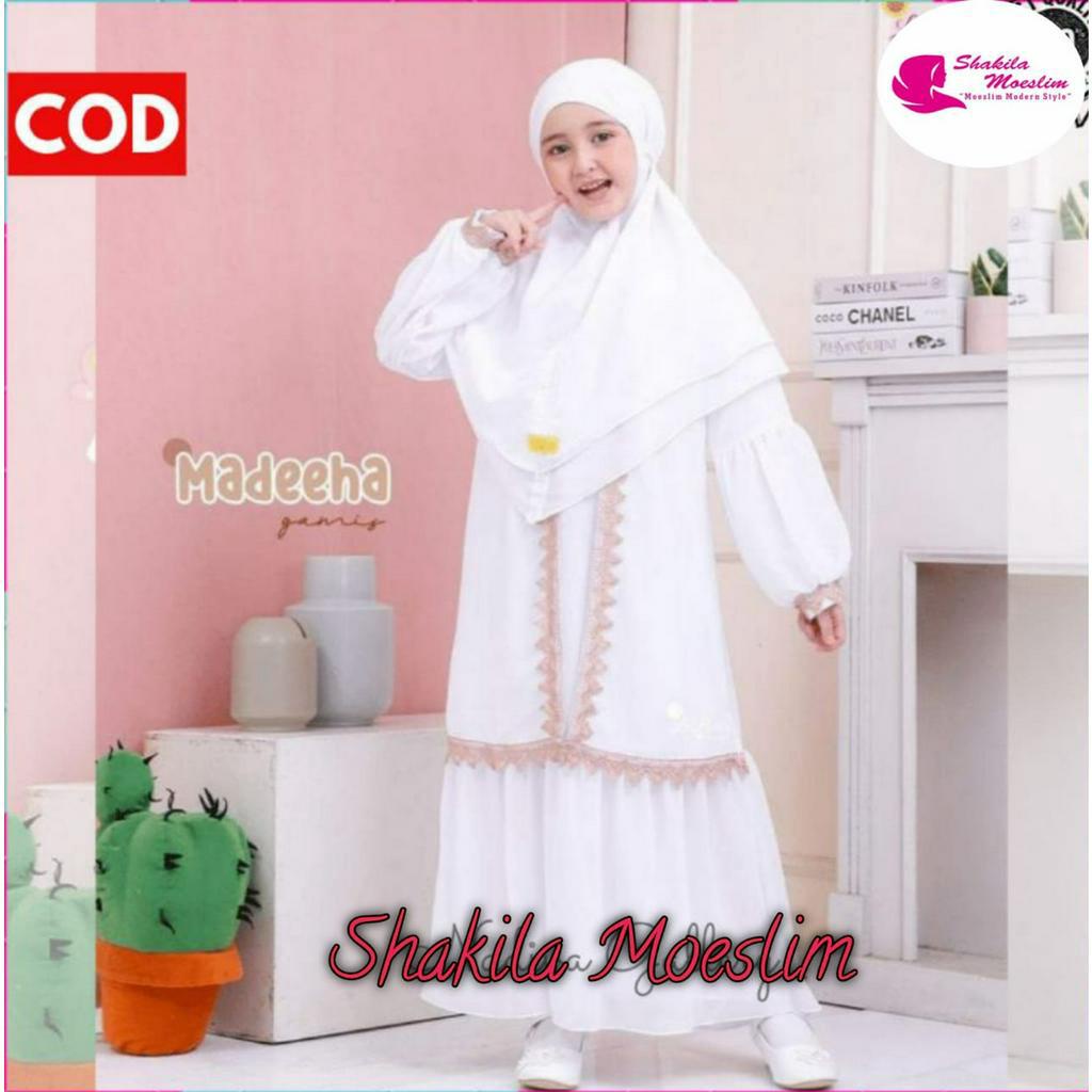 Gamis Putih Anak  Perempuan Umur 11 12 Tahun Tanggung Remaja Baju Gamis Muslim Anak  Gamis Anak Warna Putih Gamis Manasik Anak Syari Terbaru Kekinian 2023 Baju Muslim Anak Gamis Syari Set Khimar