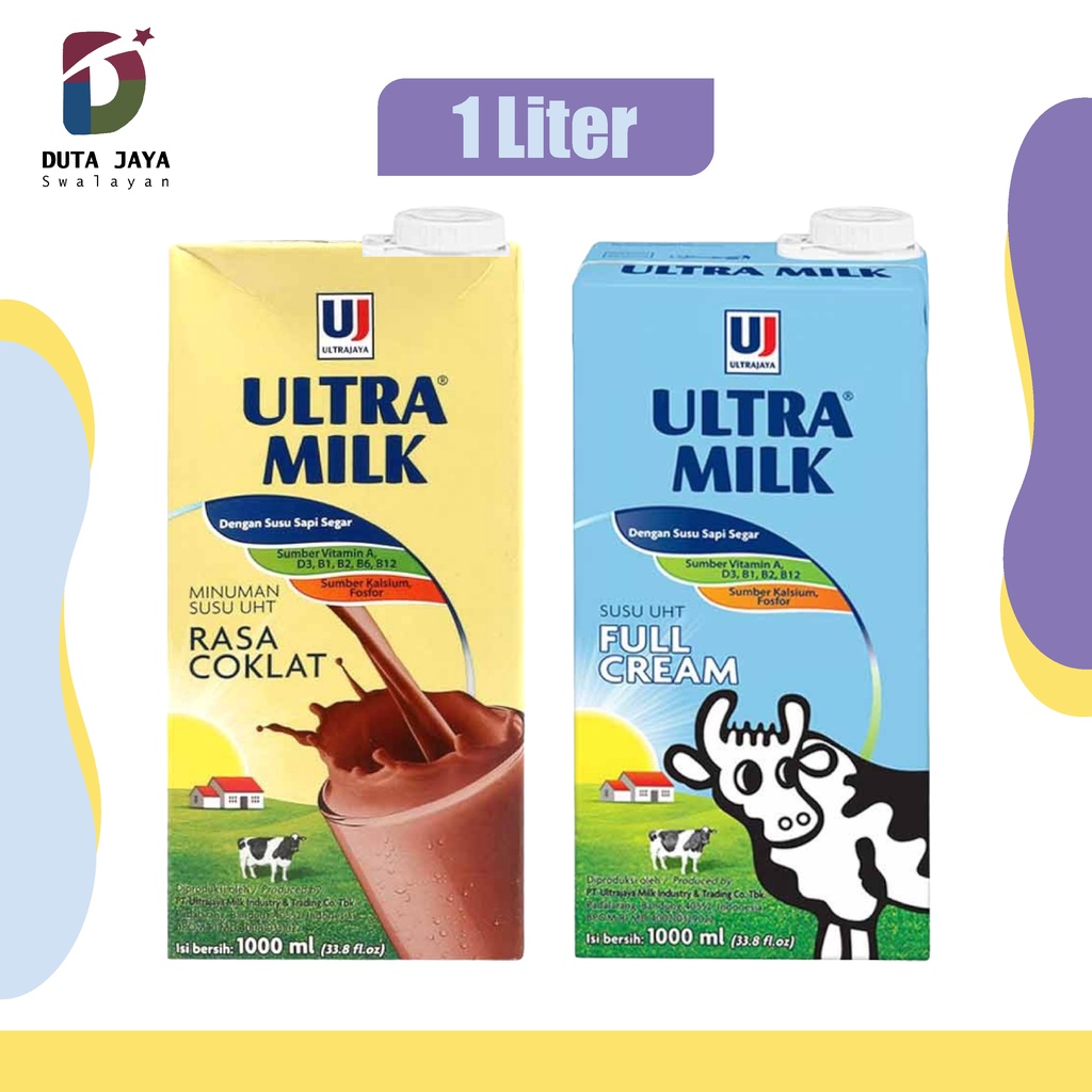 

Susu UHT 1 Liter Ultra Milk Cair Cokelat, Full Cream 1000 ML