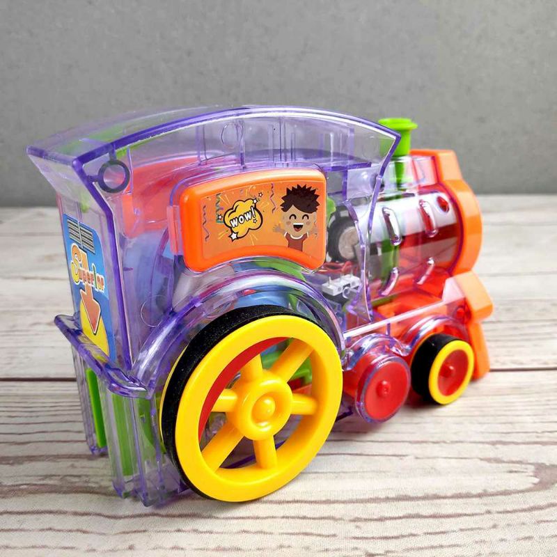 GGbell Mainan Kereta Anak Domino Car Train Set 80pcs