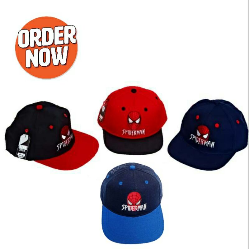 topi anak topi baseball anak laki laki usia 2-9 tahun motif spiderman bordir gaya hip hop