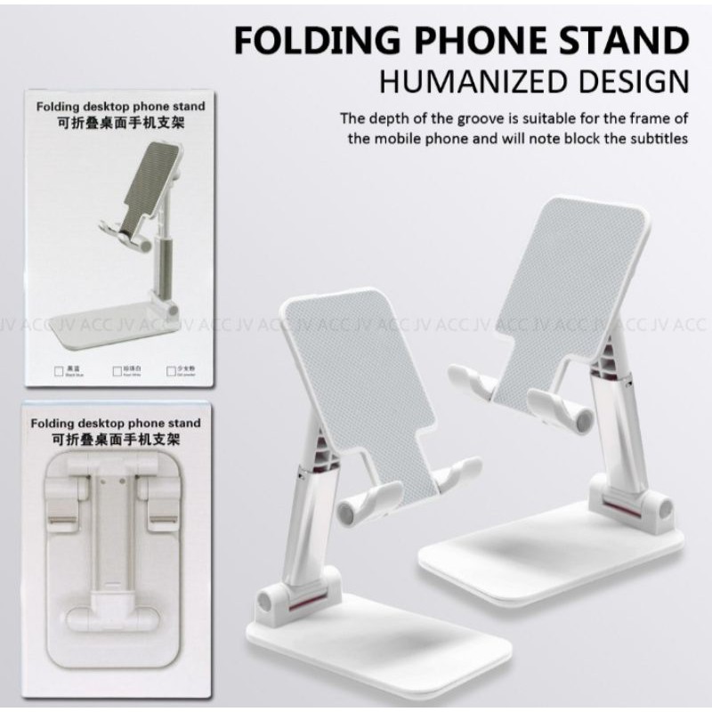 Folding phone stand holder anti slip ergonomis