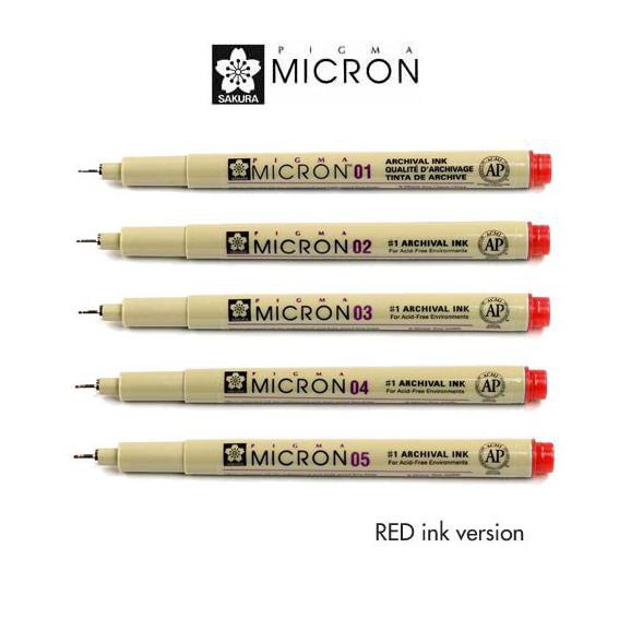 

Cuci Gudang Awal Tahun SAKURA Pigma Micron Pen 01 02 03 04 05 Red Ink - Merah, 01 Diskon