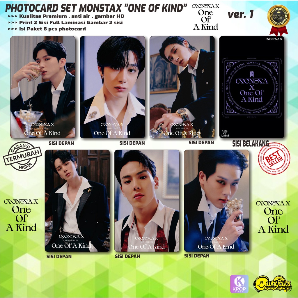 PHOTOCARD SET PC KPOP PREMIUM MONSTAX ONE OF A KIND (Isi full paket 6 pcs )