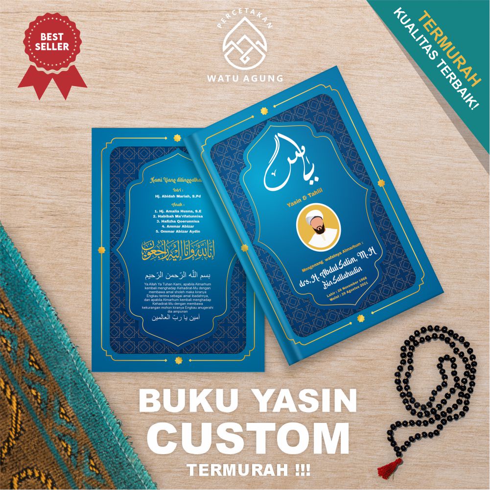 TERMURAH || BUKU YASIN || CUSTOM Cetak Yasin dan Tahlil Foto Murah SOUVENIR BUKU YASIN MURAH DESAIN 
