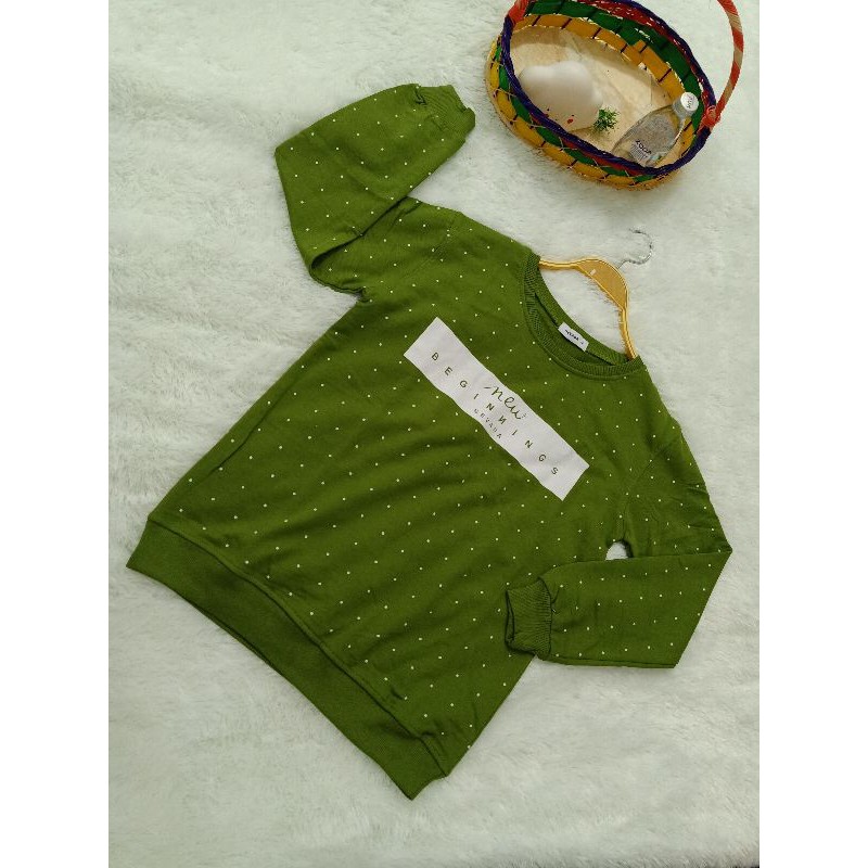 Sweater Cewe NEVADA Polkadot // Sweater Wanita Murah-Olive Polka