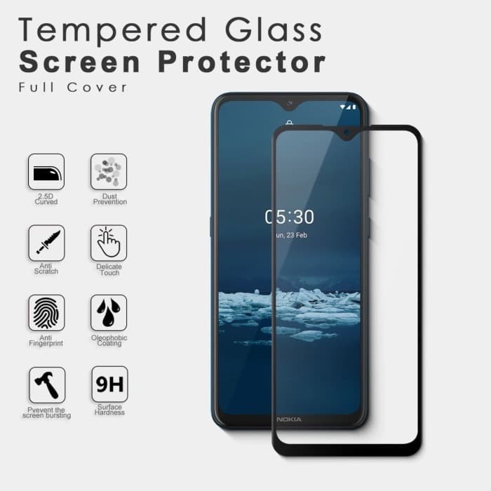 TEMPERED GLASS FULL HD NOKIA 5.3 ANTI GORES KACA FULL LEM COVER