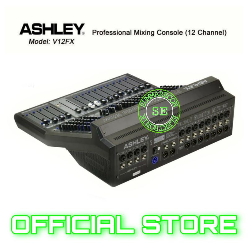 mixer audio 12 channel original ashley V12FX usb bluetooth recording