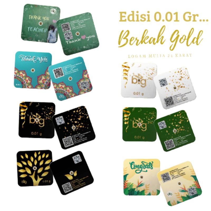 Emas Mini 24 Karat Big Gold 0.001 - 0.01 Gram Logam Mulia Gift Series