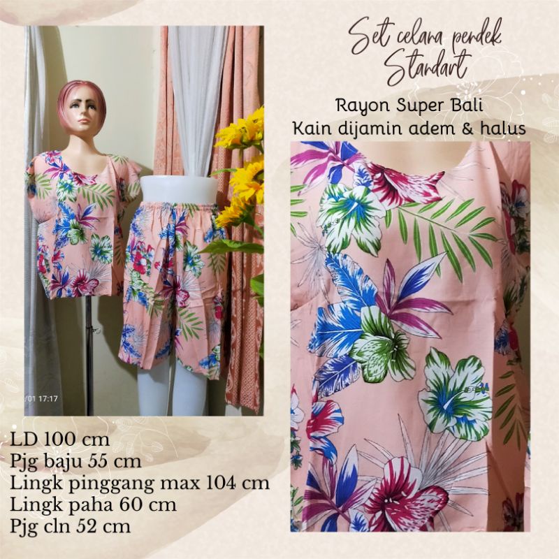 Setcel Rayon Bali //Setcel pendek Rayon Bali //Stelan celana pendek //Baby doll Rayon Bali //Piyama celana pendek