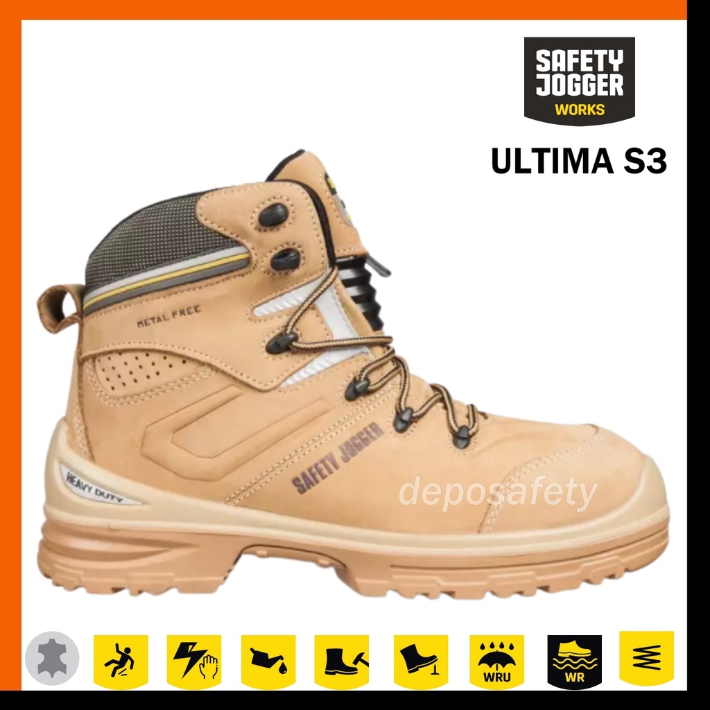 Sepatu Safety Jogger Ultima Brown S3 100% Original  - Safety Shoes JOGGER ULTIMA Coklat