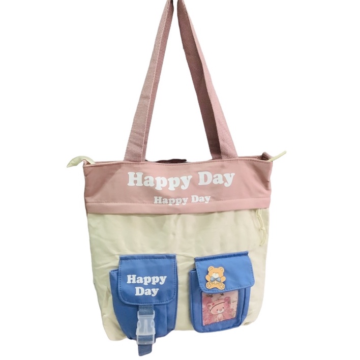 COD TOTE BAG WANITA KOREA HAPPY DAY