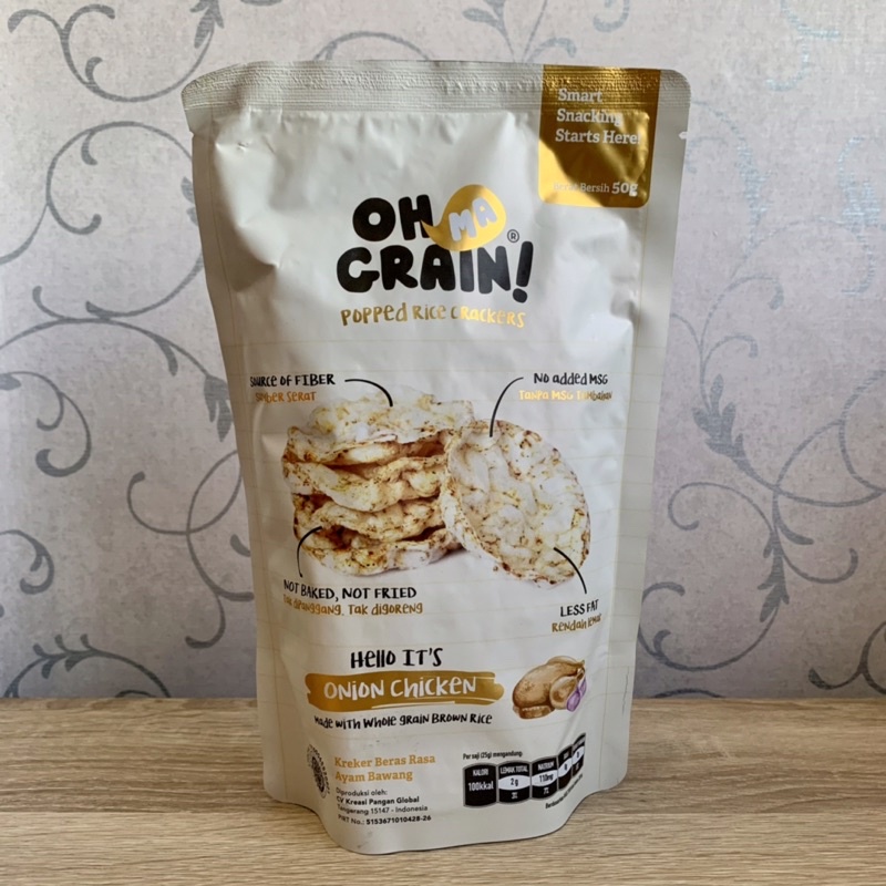 

Oh Ma Grain Onion Chicken Popped Rice Crackers 50g (No MSG)