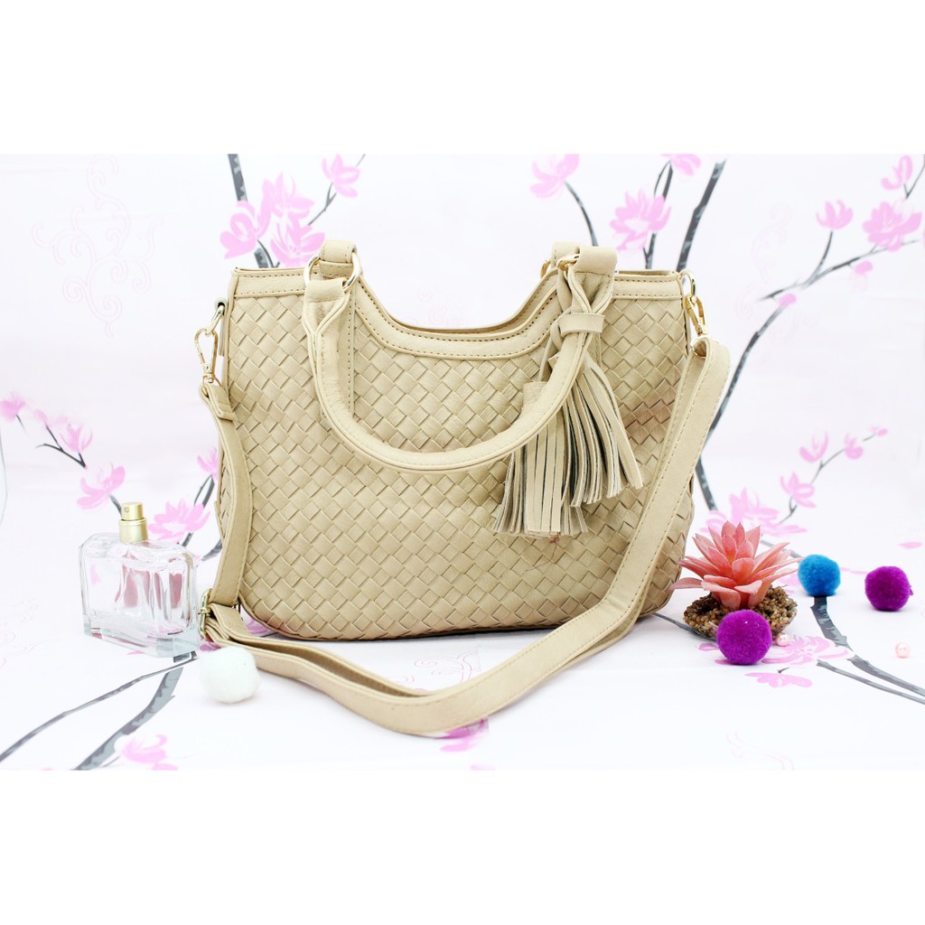 #9559 Tas Jinjing Wanita Meimei Motif anyaman hand bag cewe import kualitas premium gambar REAL PIC