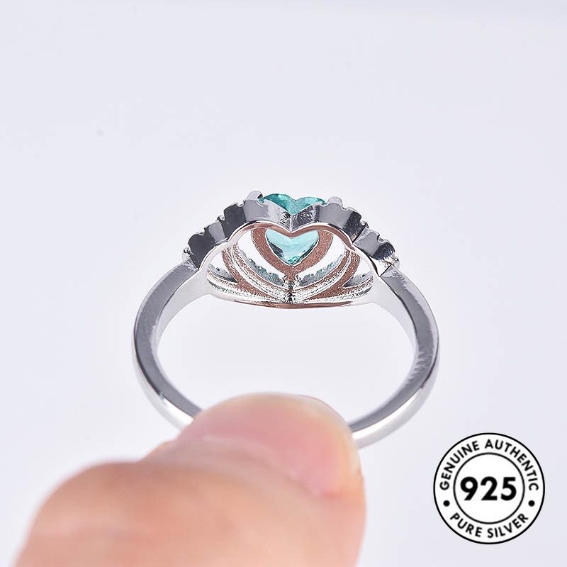 Cincin Sterling Silver 925 Model Hati Hollow Untuk Wanita