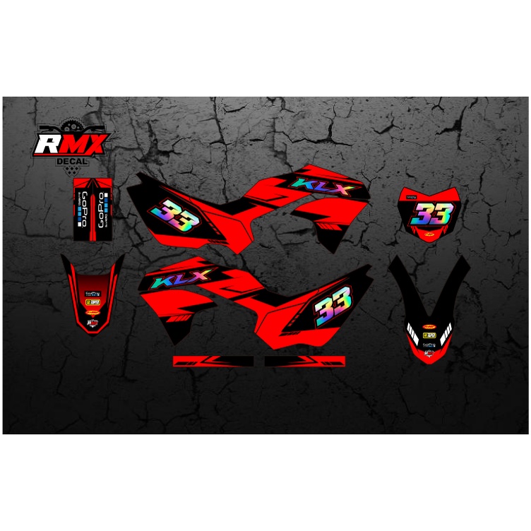DECAL KLX 230 FULLBODY (005) DEKAL STIKER KLX 230 R S SM SE 2019 2020 2021 2022 2023 LAMA HITAM HIJA
