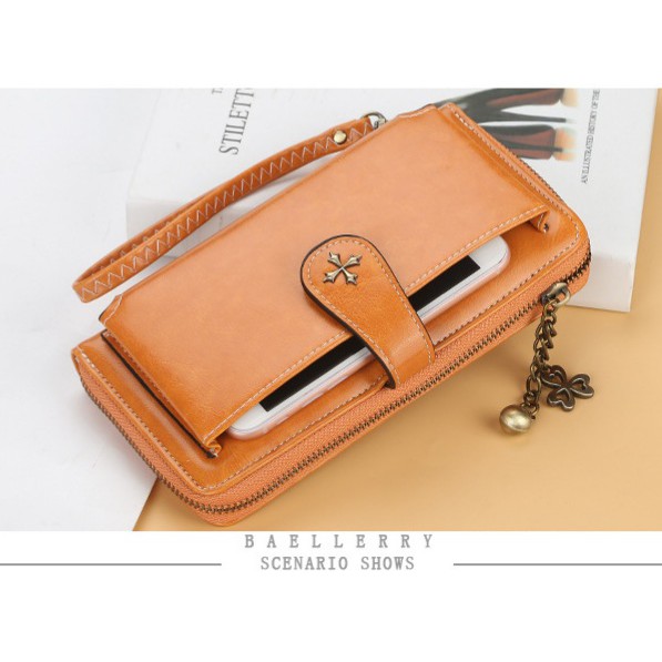 DOMPET BAELLERRY ORIGINAL KULIT COKLAT EISEN WA155B7 WANITA PREMIUM KOREA PANJANG IMPORT ORI BRANDED