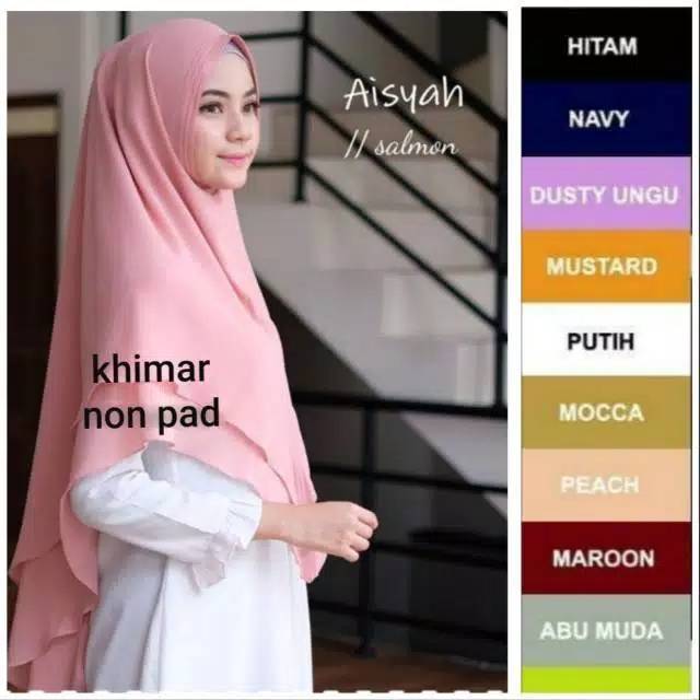 khimar ceruty babydoll 2 layer NON pet Aisyah nonpad polos