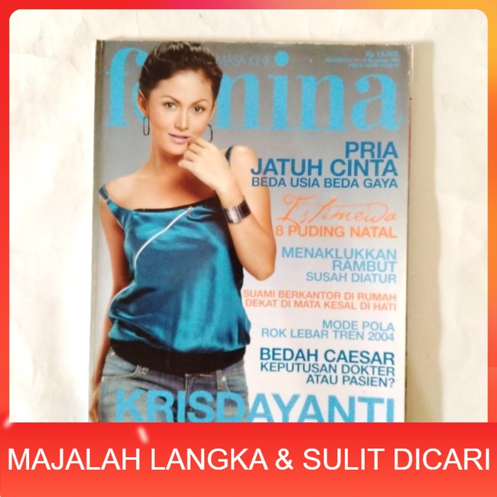 Majalah FEMINA No. 49 Des 2003 Cover KRISDAYANTI Langka