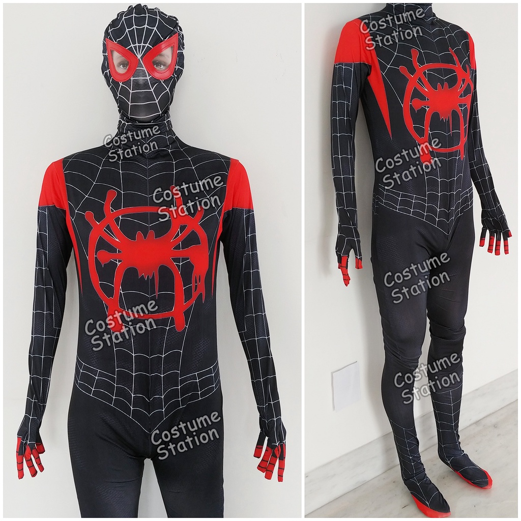 Kostum Spiderman Into The Spider Verse / Costume Superhero Marvel Miles Morales dewasa