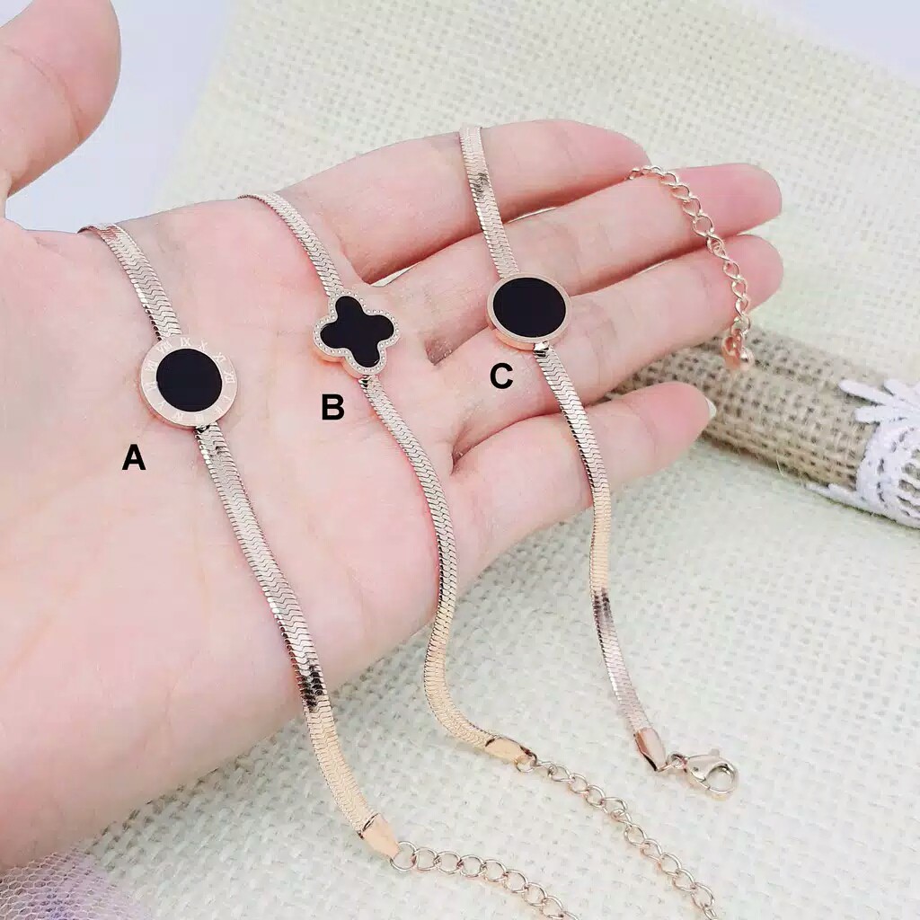 GG Gelang Tangan Snake Chain Titanium#GT-SCES