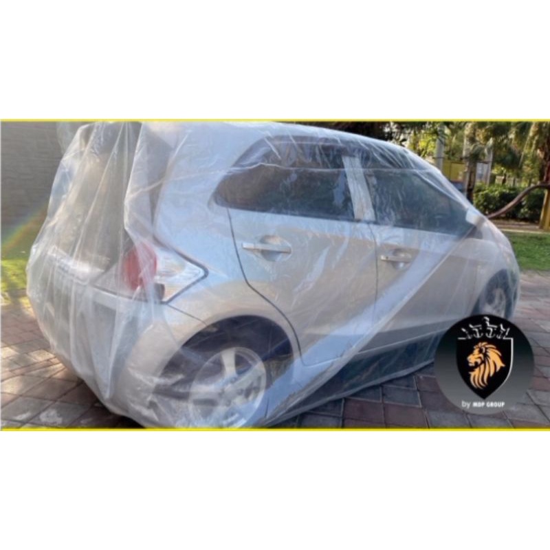 cover mobil transparan bahan plastik waterproof ukuran brio dan sejenisnya