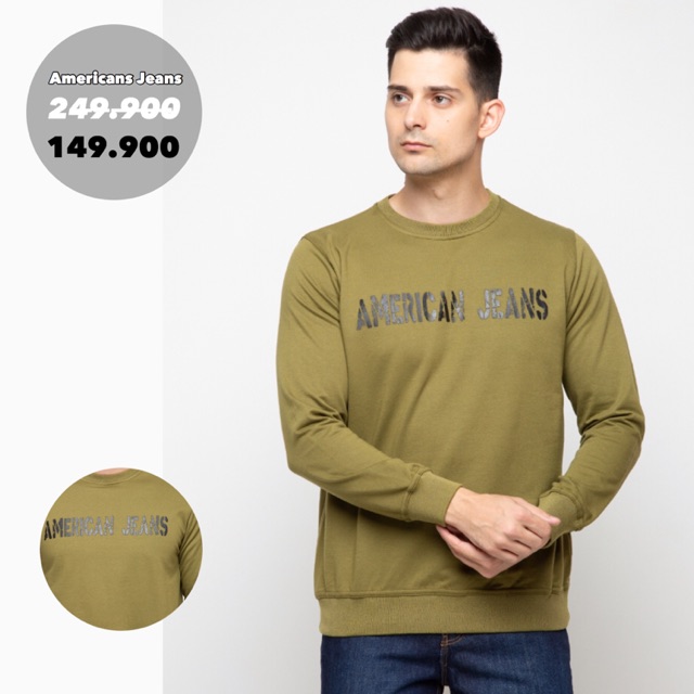 American Jeans Sweater Pria Olive