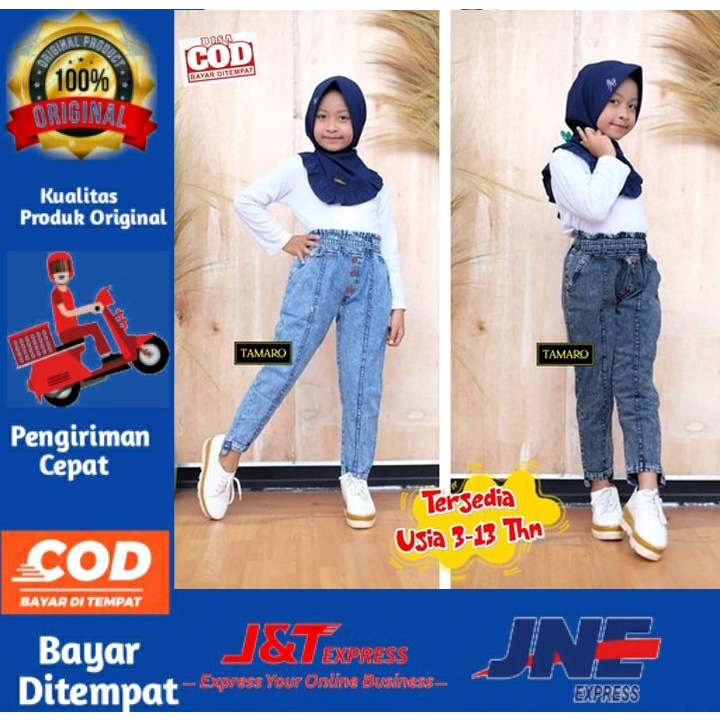 Baggy Snow Pants Jeans Anak Perempuan Usia 3-14 Tahun