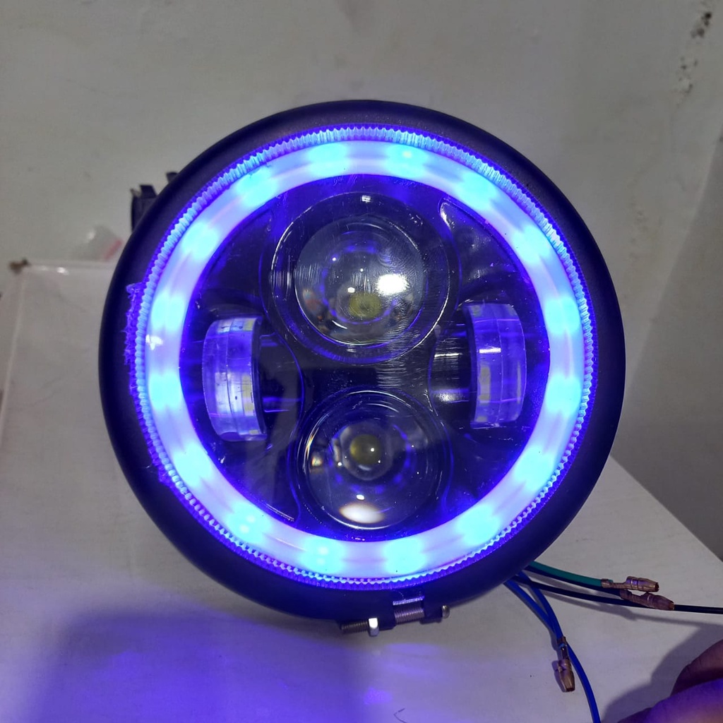 LAMPU DEPAN CB REFLEKTOR DAYMAKER LED ANGLE EYE 4 MATA HEADLAMP CUSTOM JAPSTYLE