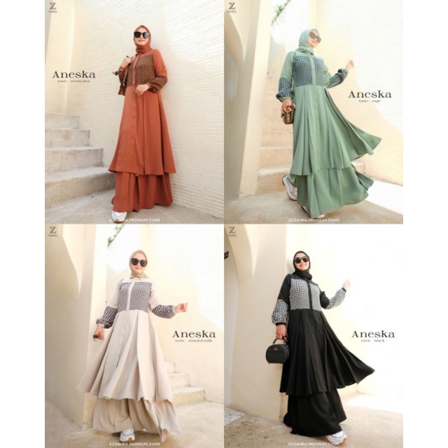 Aneska set (tunik+rok) by azzahra premium syari