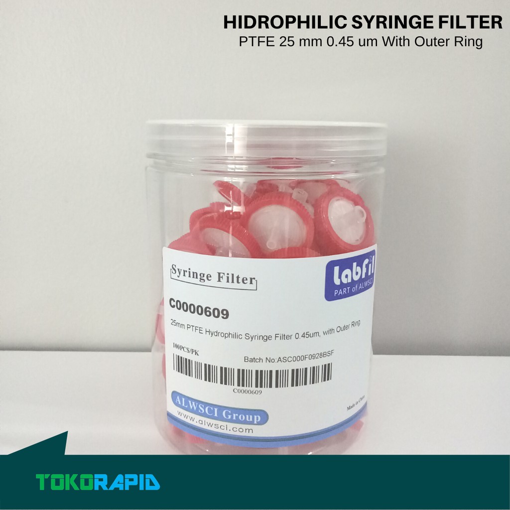 FILTER SYRINGE PTFE HYDROPHILIC  0.45 Mikron Diameter 25 mm