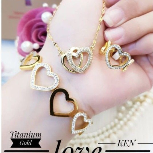 Titanium set perhiasan wanita yyu54