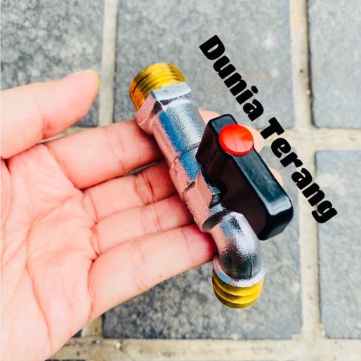 Kran Tembok Kuningan ATS MINI KECIL 1/2 in Peg Kecil Drat Taman - Kran Kuningan Hitam Putih - Kran Valve Kran Bola Handle Pendek - Brass Bibcock ATS