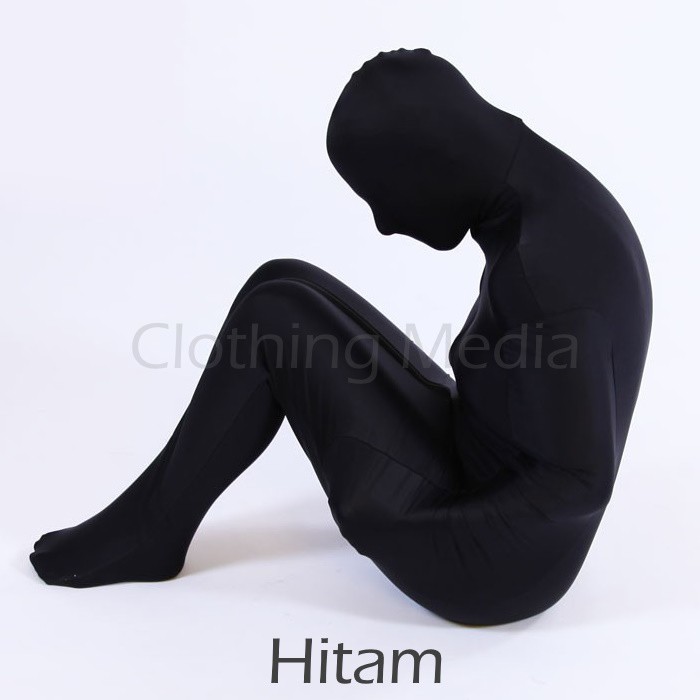 Kostum Zentai Mummy Suit Full Encasement Bodysuit Cosplay Spandex Resleting